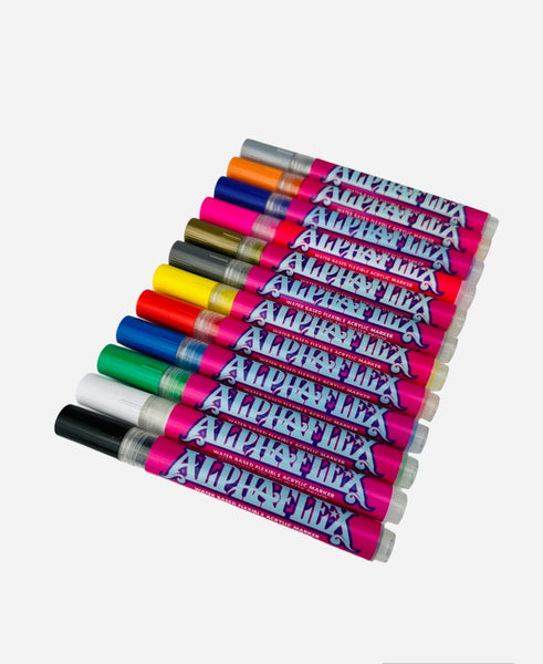 ALPHAFLEX PAINT MARKERS 12 PACK - PRICES EXCLUDE GST